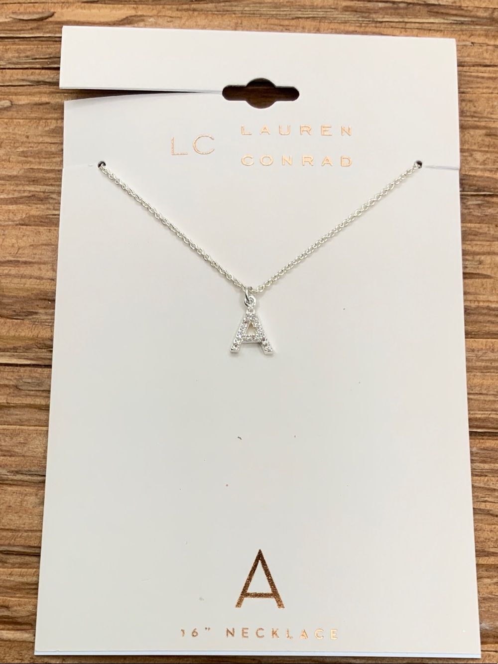 LC Lauren Conrad Silver Initial "A" Necklace